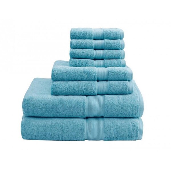Madison Park Signature Madison Park 800Gsm 100 Percent Cotton Towel, Aqua, 8PK MPS73-193 - main